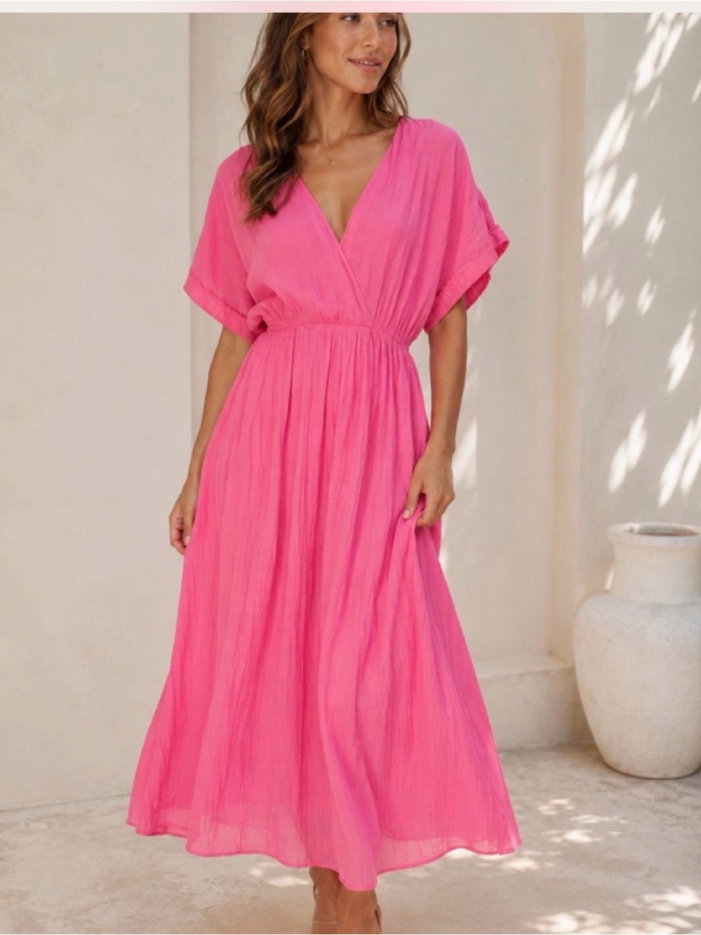 Scotch & Soda Pink Wrap Midi Dress Size M
